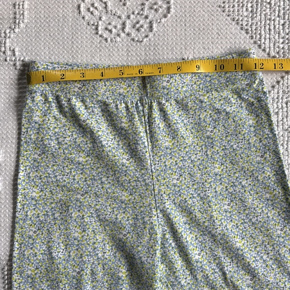 Vineyard Vines size L (14) green blue gray floral elastic waistband leggings - Picture 6 of 8